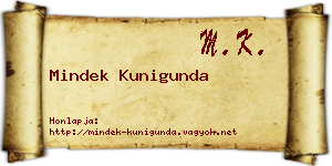 Mindek Kunigunda névjegykártya